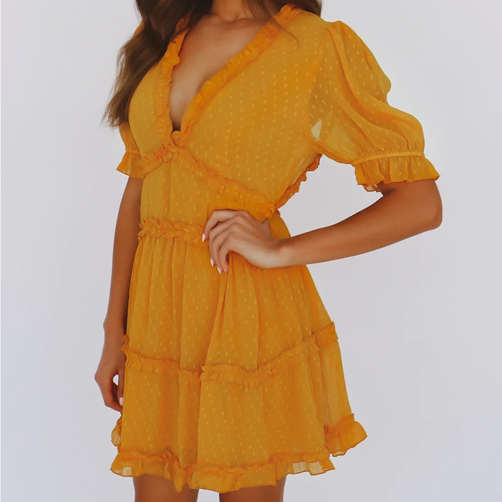 open back ruffle dress